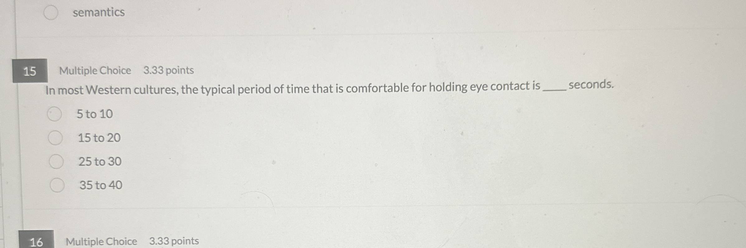 semantics 1 5 Multiple Choice 3 . 3 3 points In