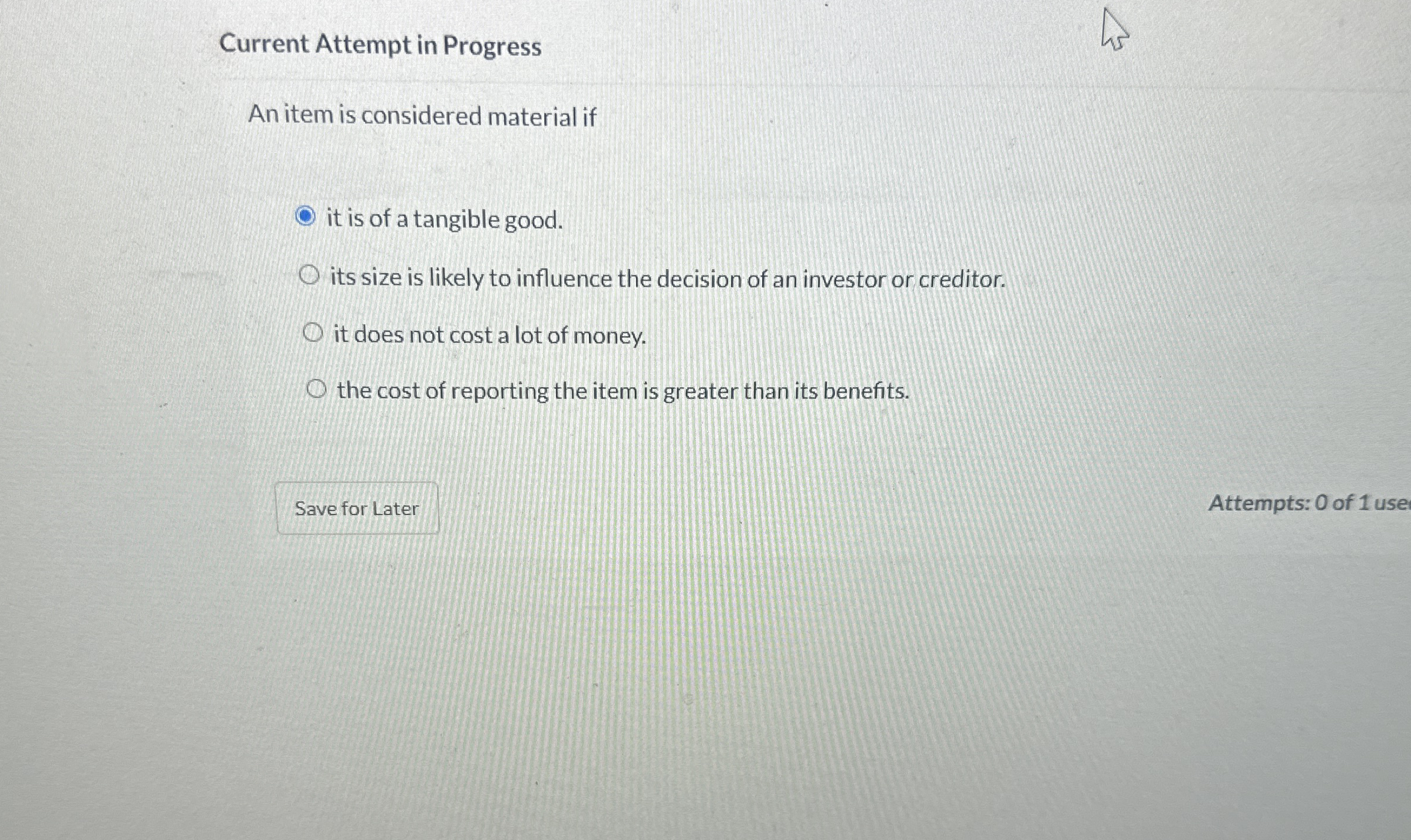 Current Attempt in Progress An item is considered