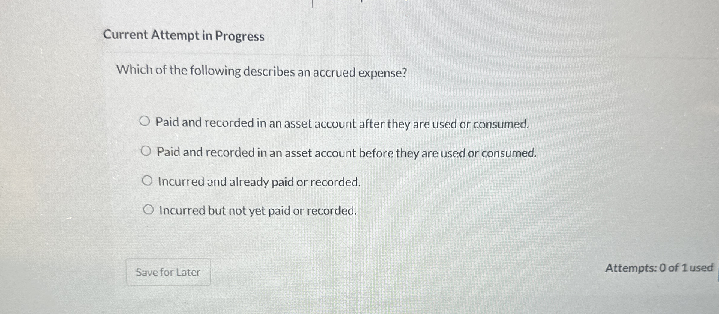 Current Attempt in Progress Which of the