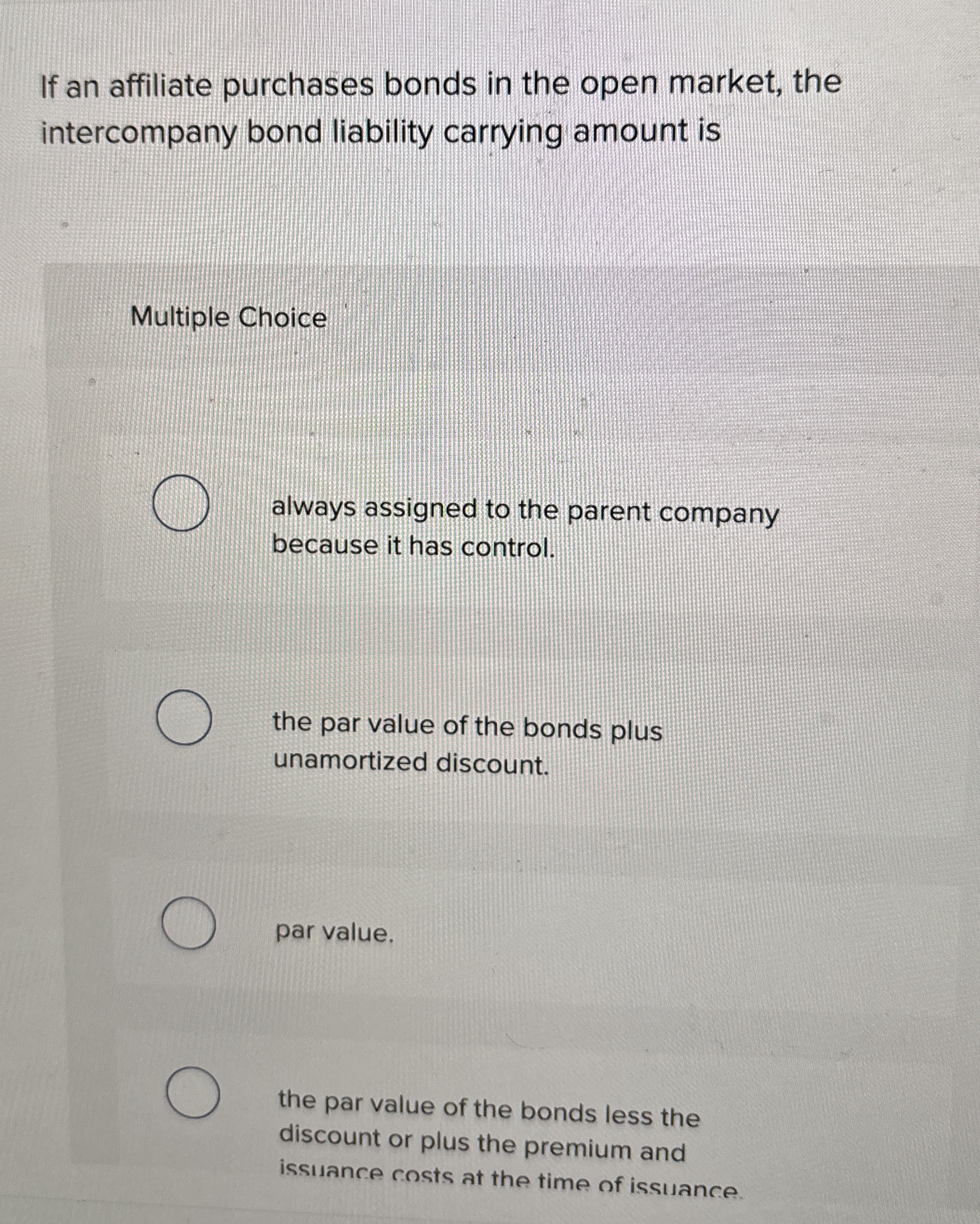If an affiliate purchases bonds in the open