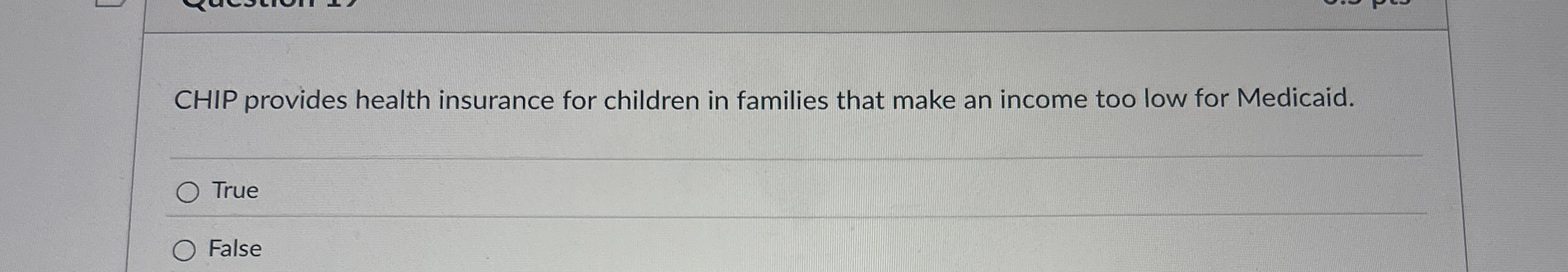 CHIP provides health insurance for children in
