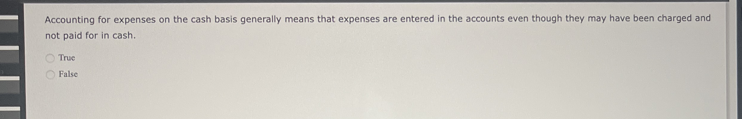 Accounting for expenses on the cash basis
