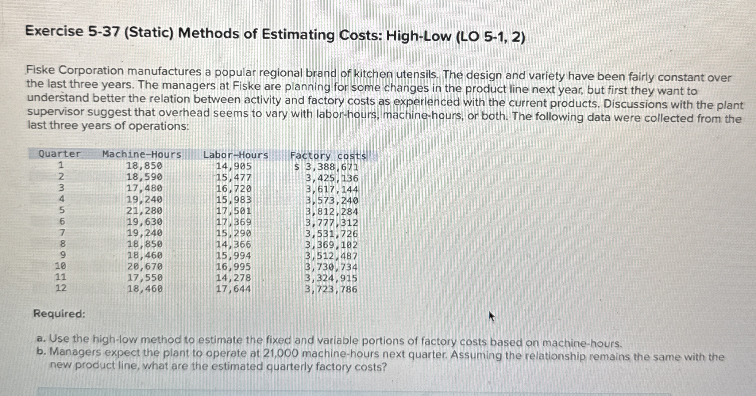 Exercise 5 - 3 7 ( Static ) Methods of Estimating