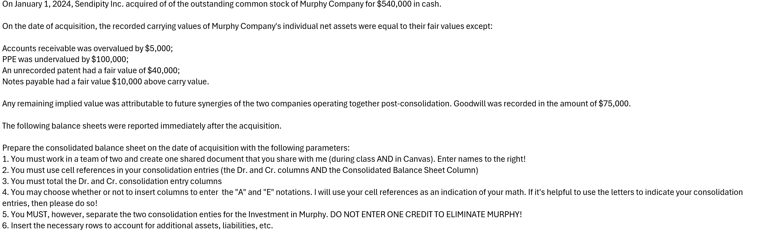 On January 1 , 2 0 2 4 , Sendipity Inc. acquired