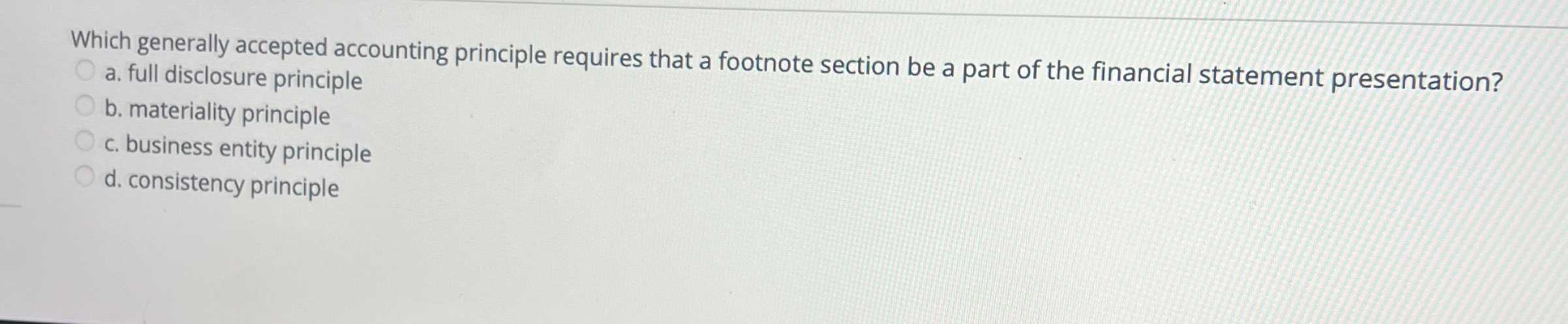 Which generally accepted accounting principle