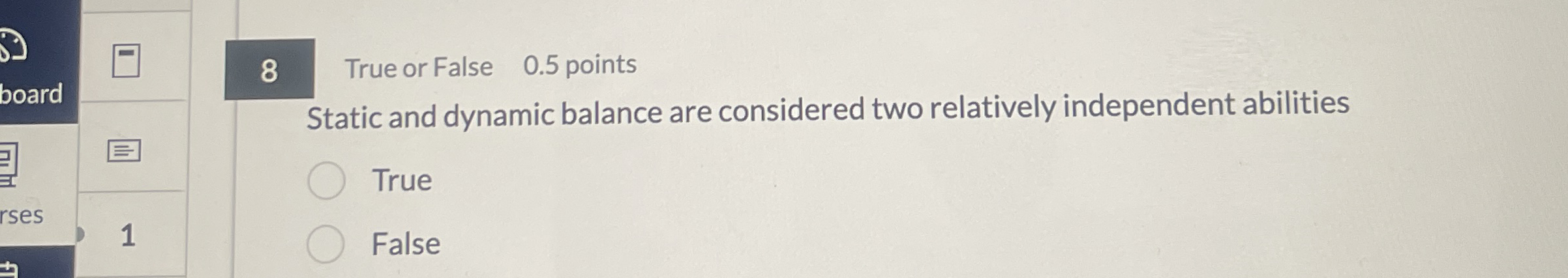 8 True or False 0 . 5 points Static and dynamic