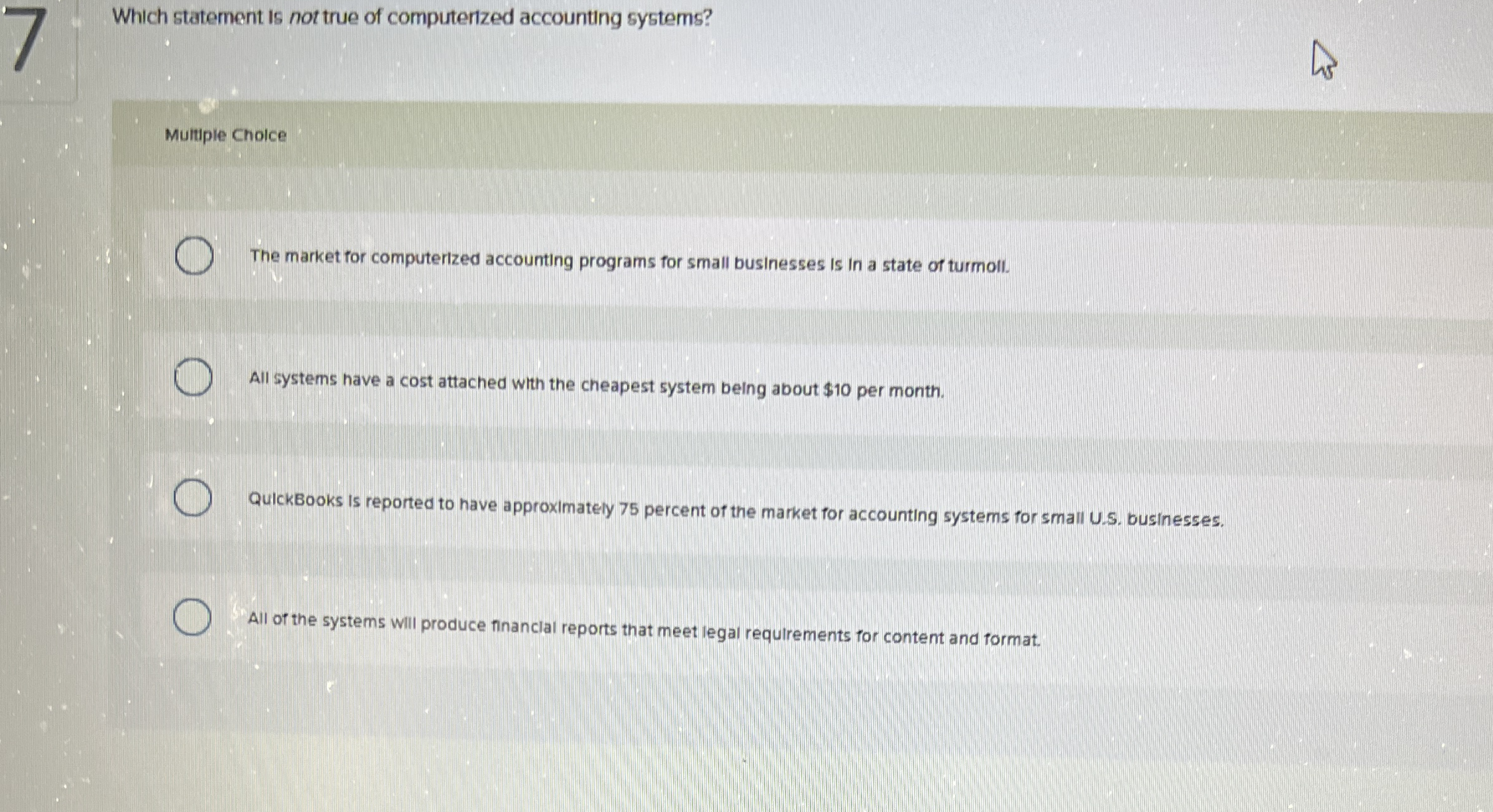 Which statement is not true of computerized