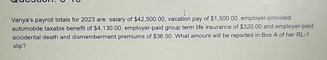 Vanya's payroll totals for 2 0 2 3 are: salary of