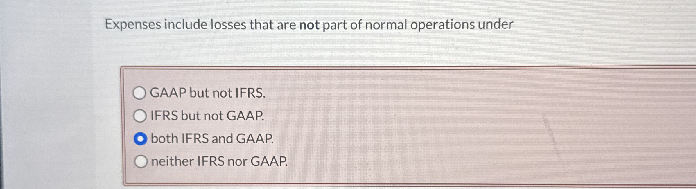 Expenses include losses that are not part of