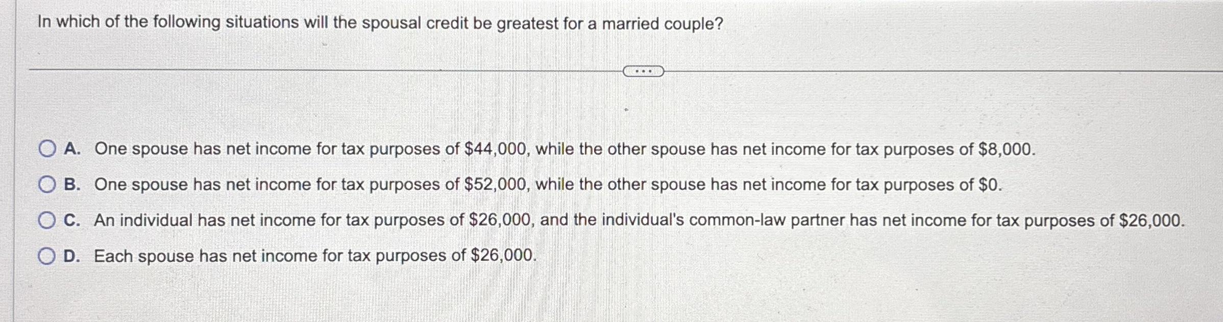 In which of the following situations will the