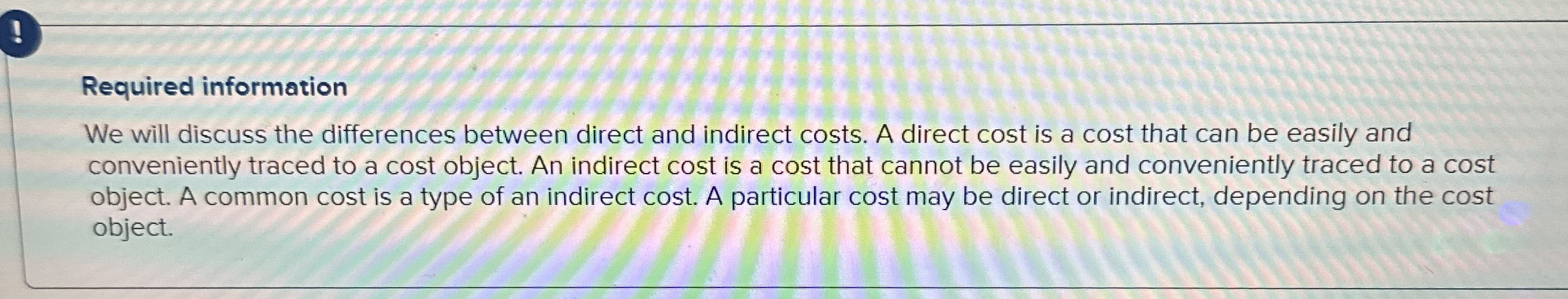 ! Required information We will discuss the