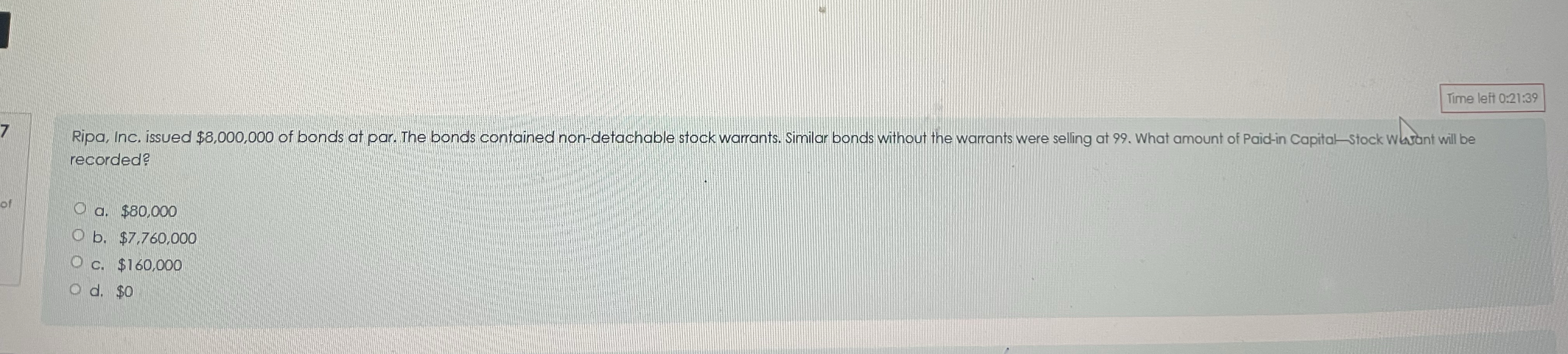 Time leff 0 : 2 1 : 3 9 Ripa, Inc. issued $ 8 , 0