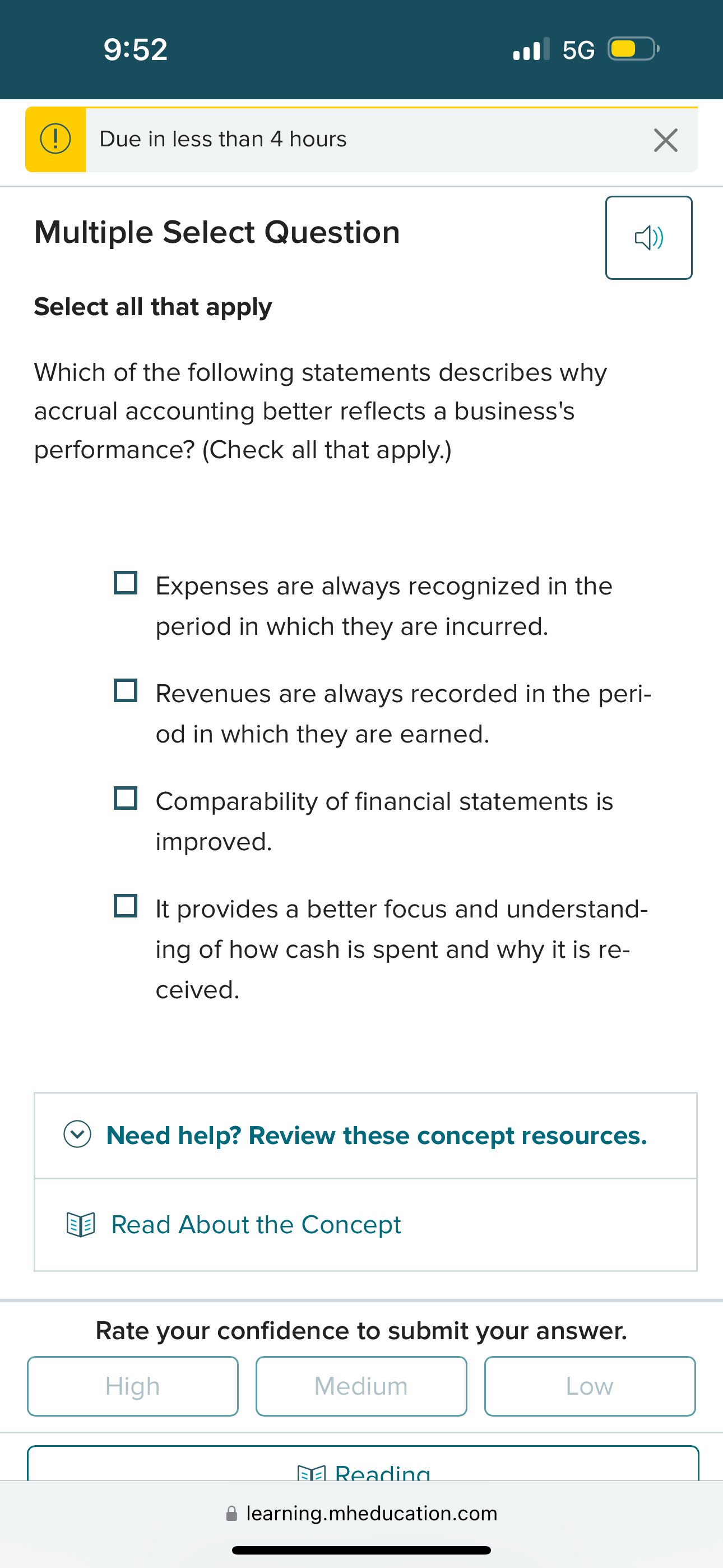 9 5 2 5 G Due in less than 4 hours Multiple
