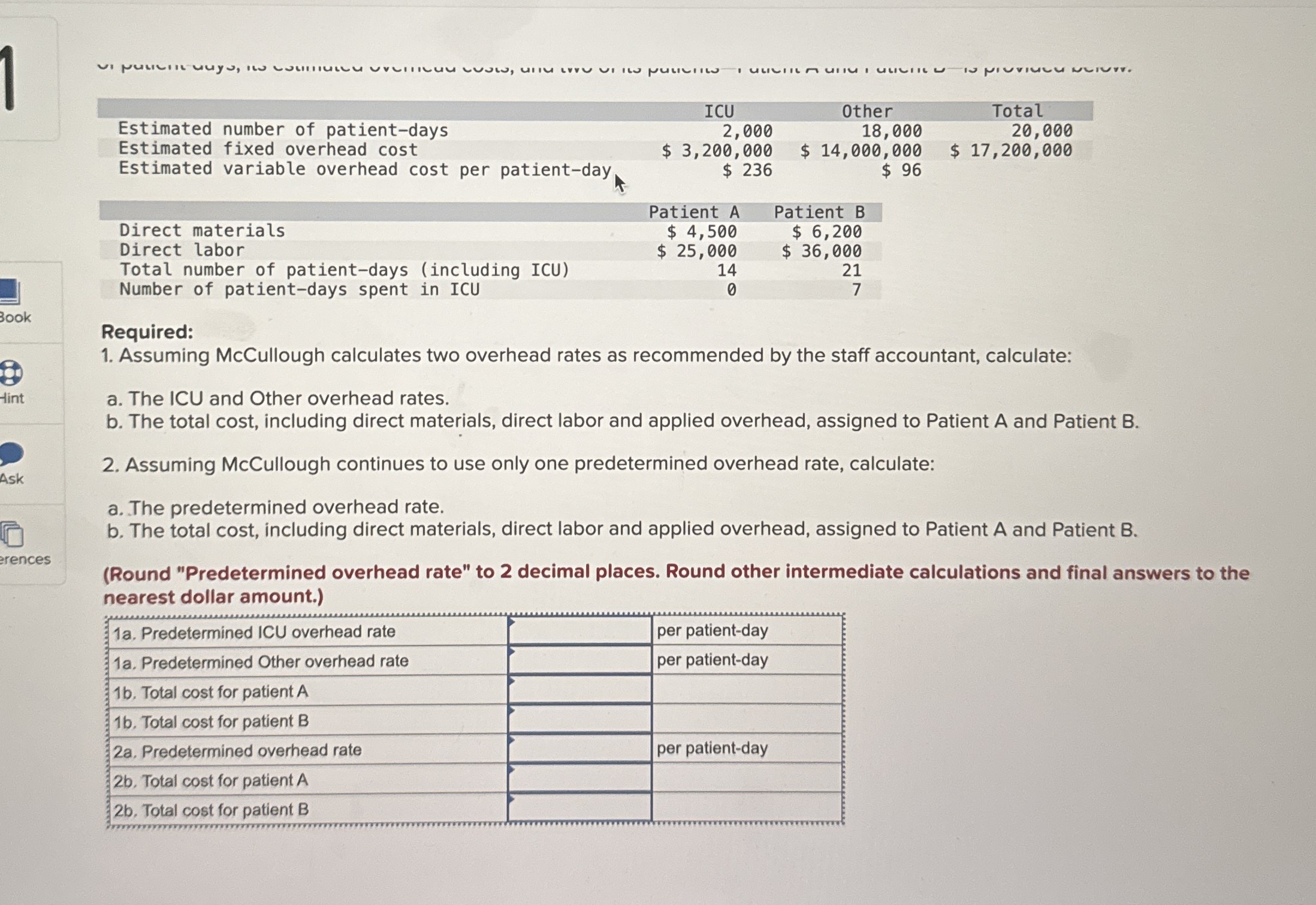 \ table [ [ , ICU Other,Total ] , [ Estimated