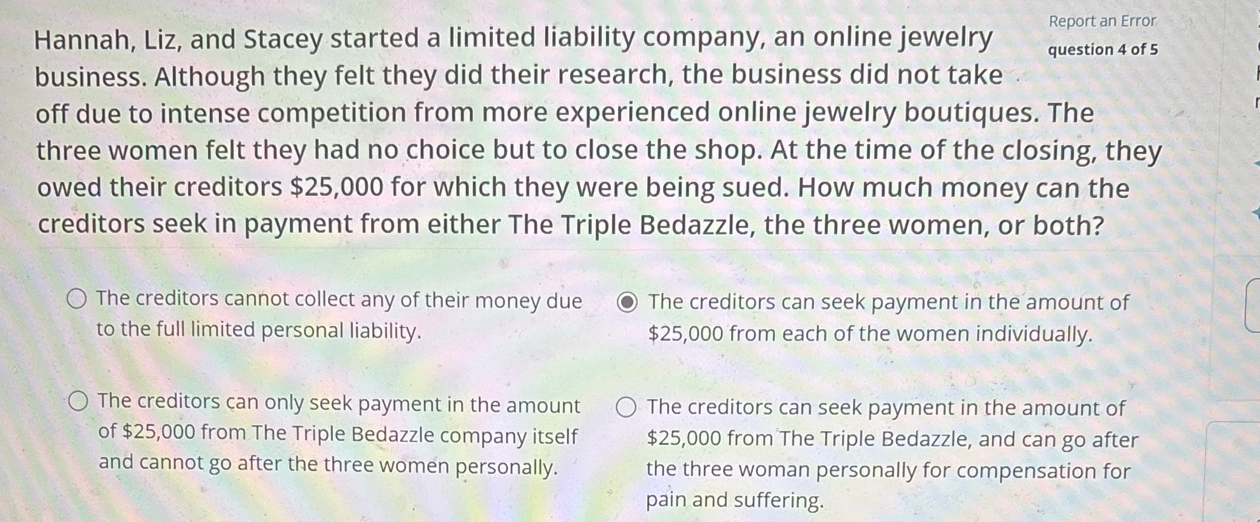 Hannah, Liz, and Stacey started a limited