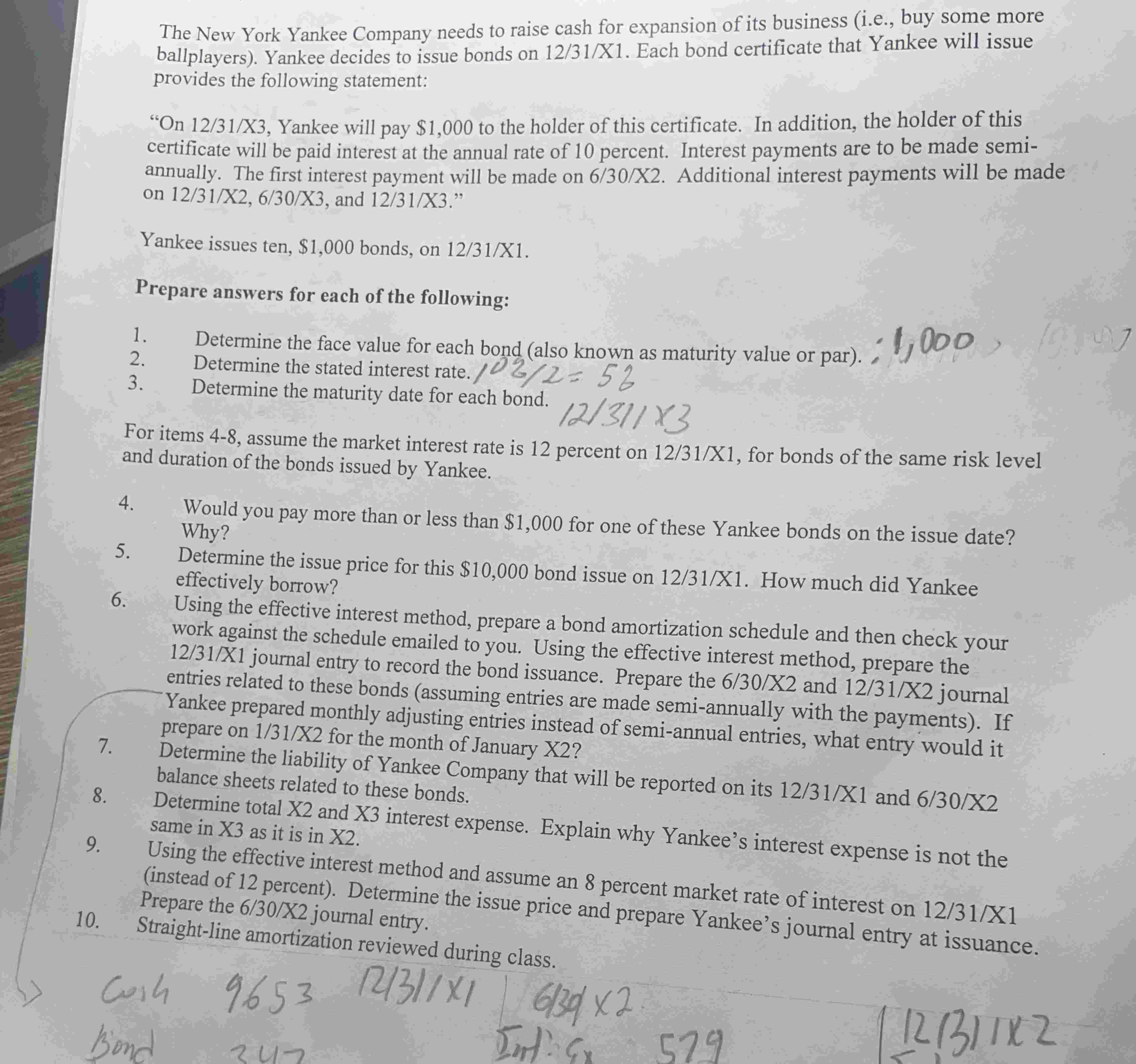 Please do problem 7 - 9 only