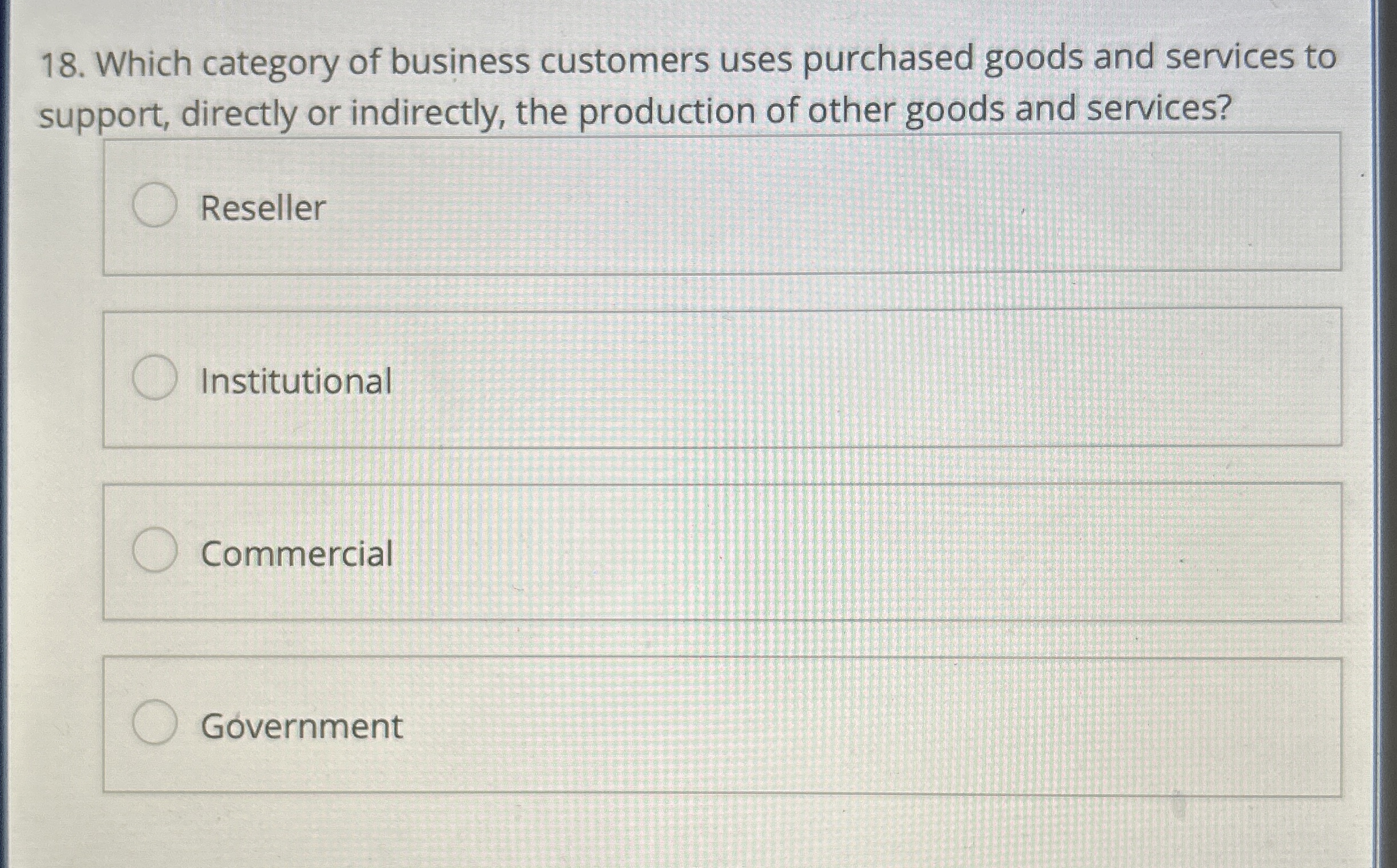 Which category of business customers uses