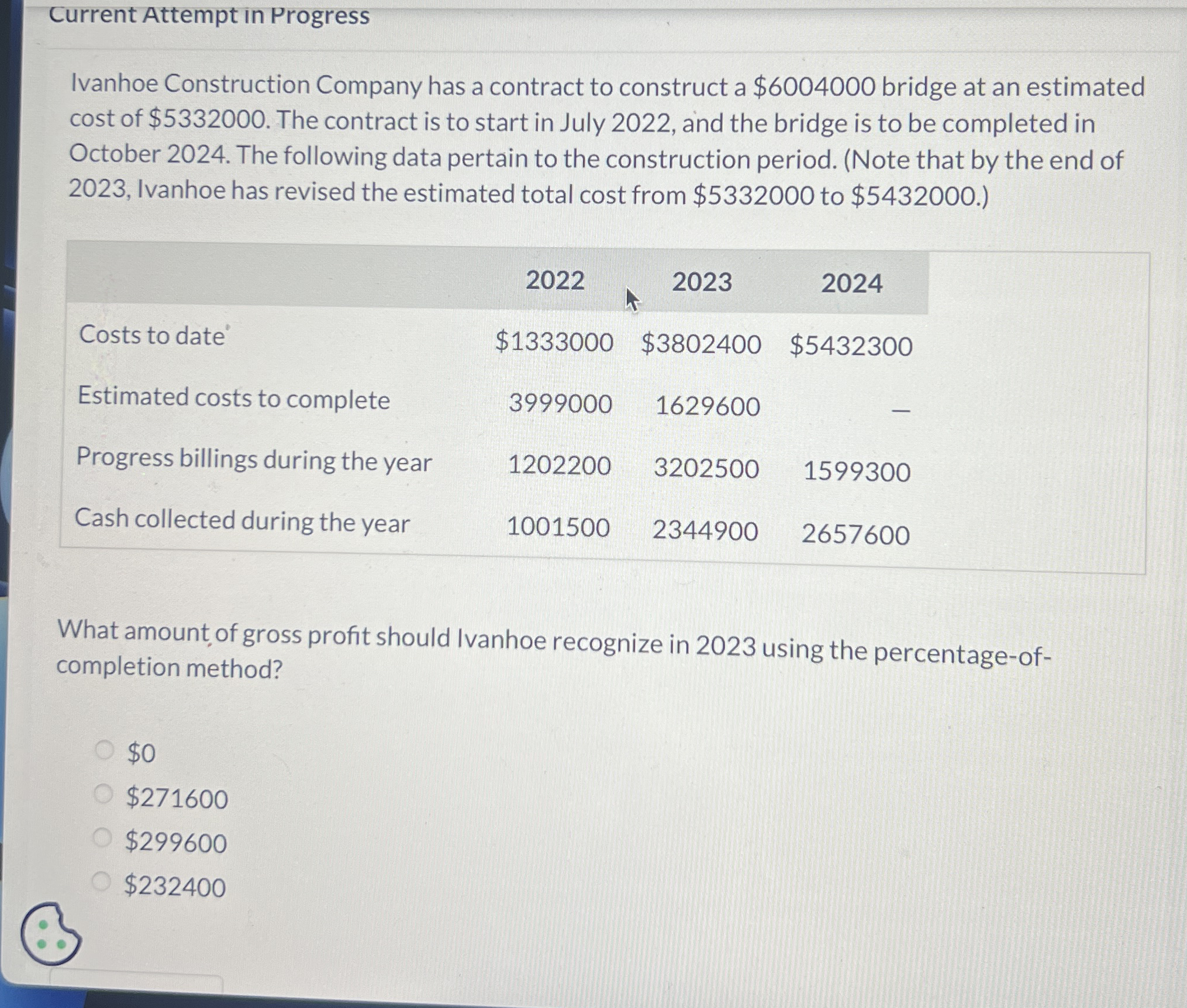Current Attempt in Progress Ivanhoe Construction