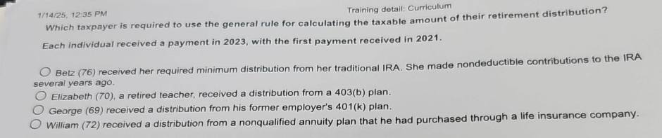 1 / 1 4 / 2 5 , 1 2 : 3 5 PM Training detail: