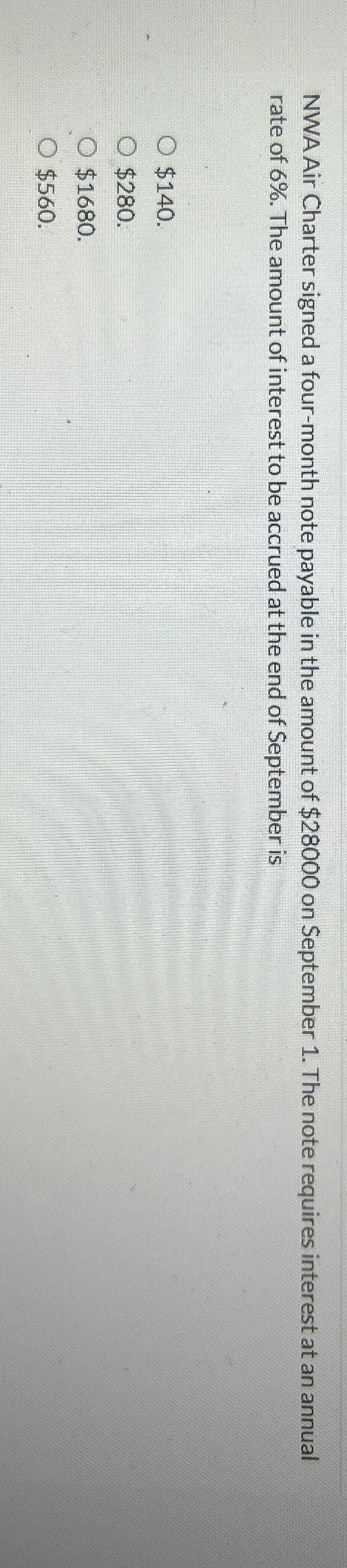 NWA Air Charter signed a four - month note