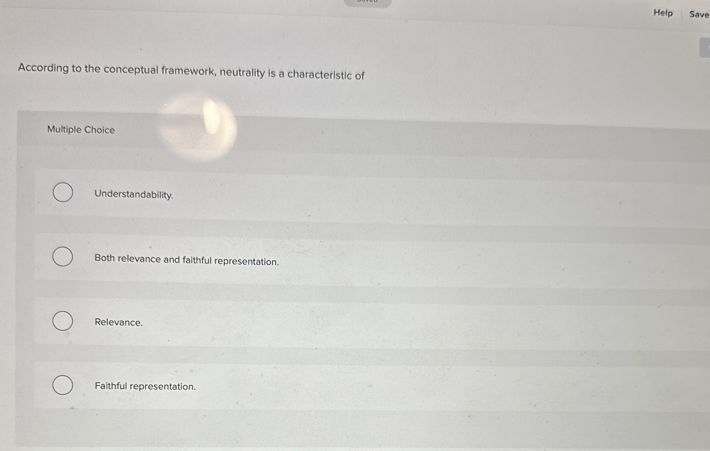 Help Save According to the conceptual framework,