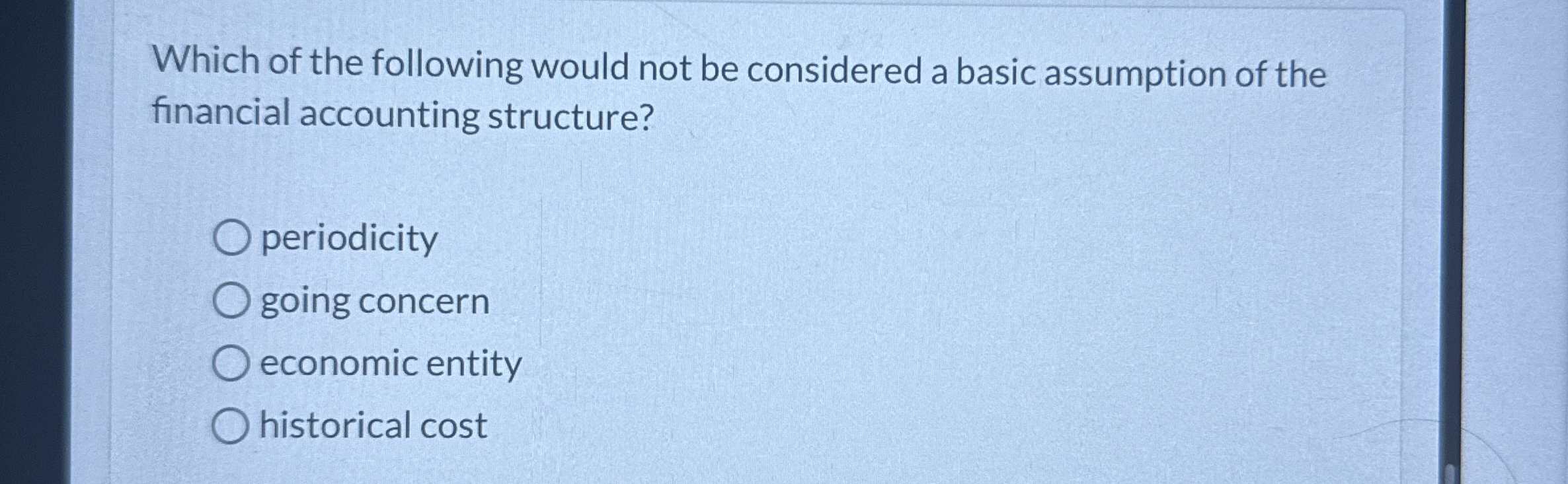 Which of the following would not be considered a