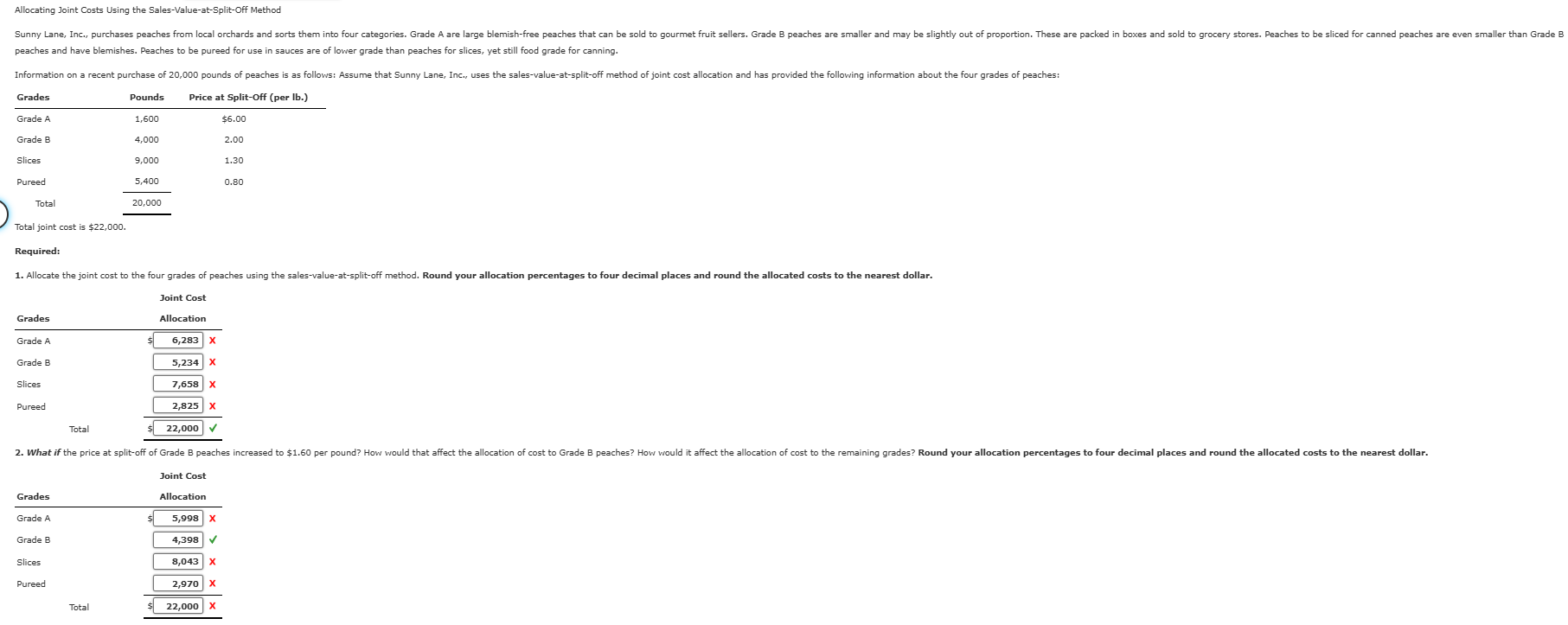 Allocating Joint Costs Using the Sales - Value -