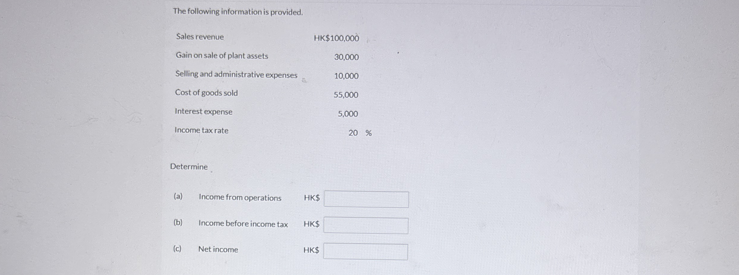 The following information is provided. \ table [
