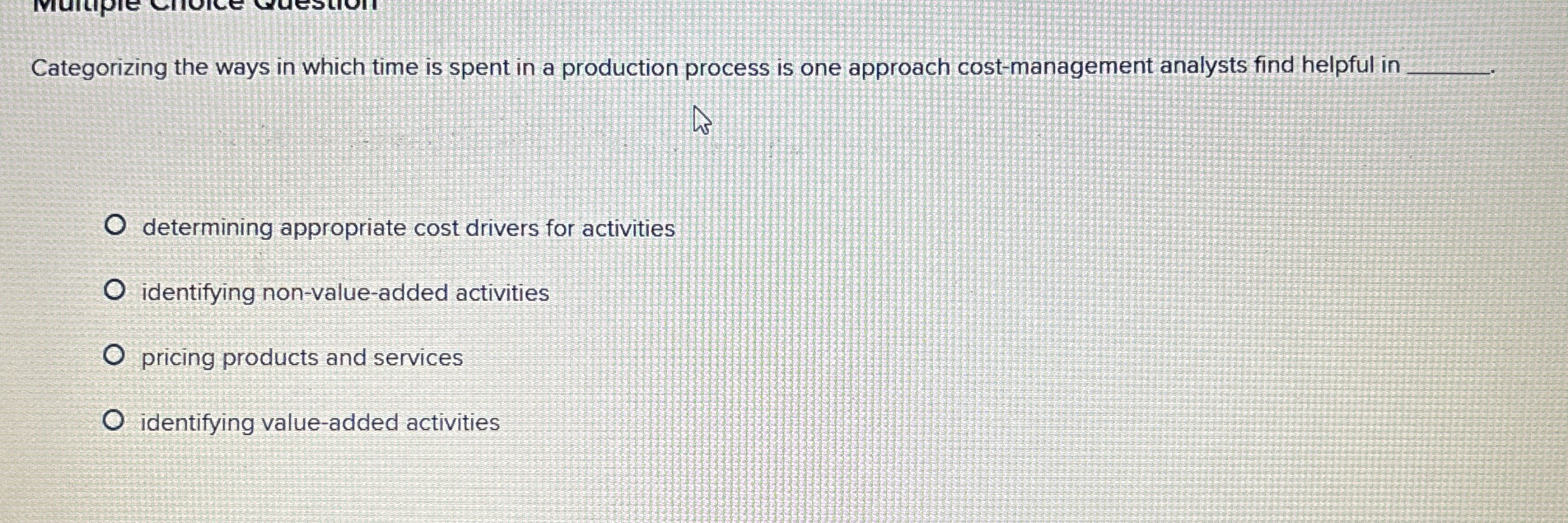 Categorizing the ways in which time is spent in a