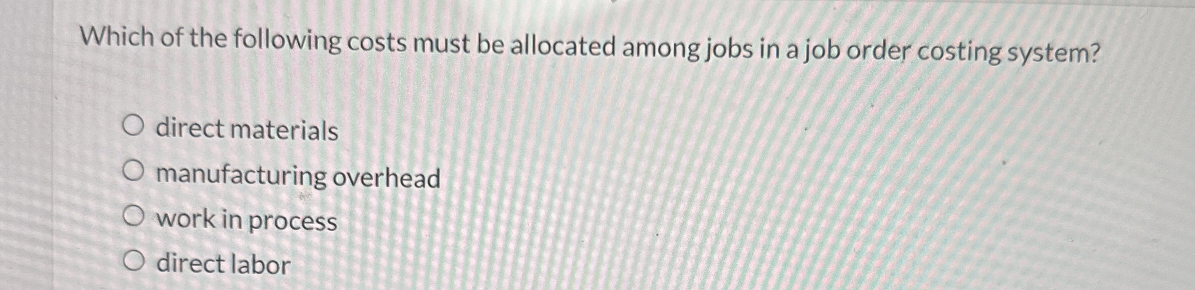 Which of the following costs must be allocated