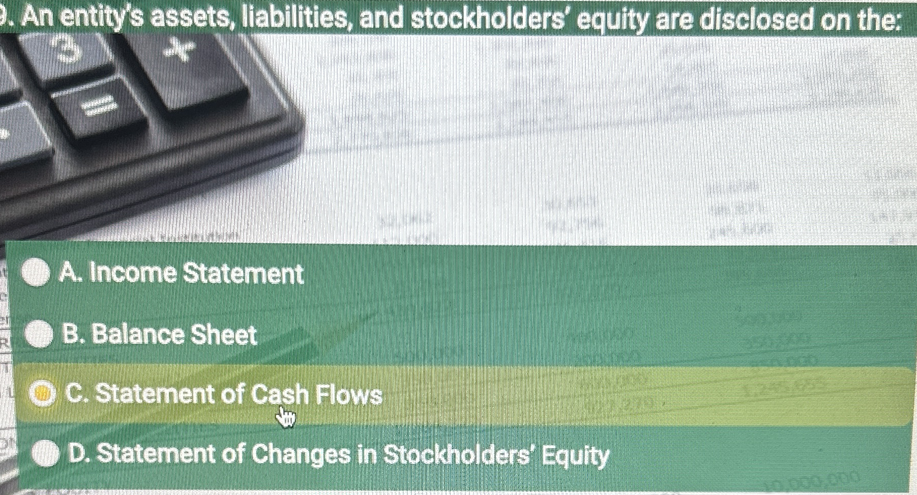 An entity's assets, liabilities, and