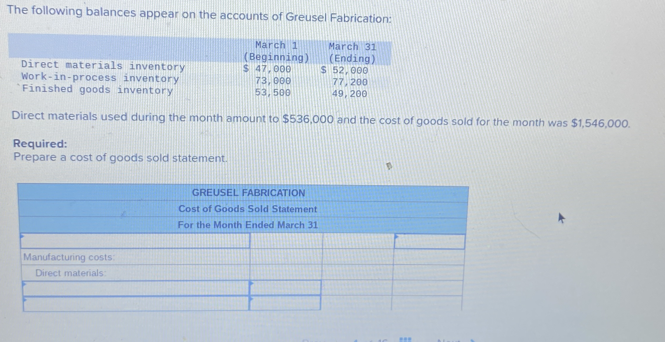 The following balances appear on the accounts of