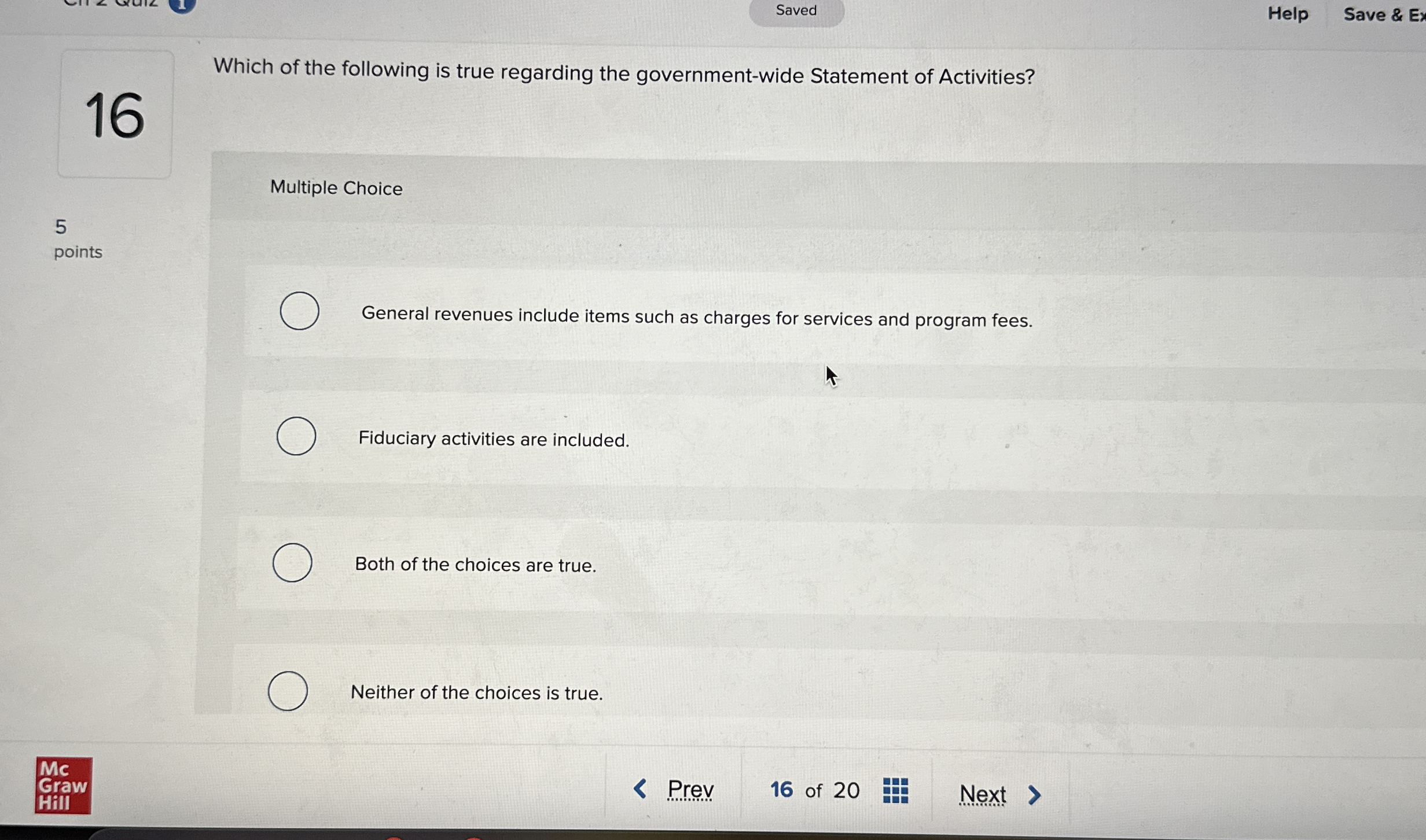 Saved Help Save & Ex Which of the following is