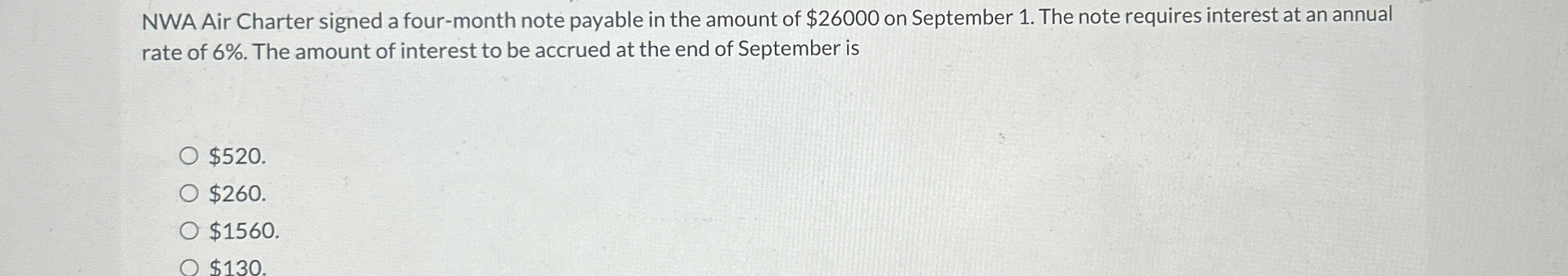 NWA Air Charter signed a four - month note