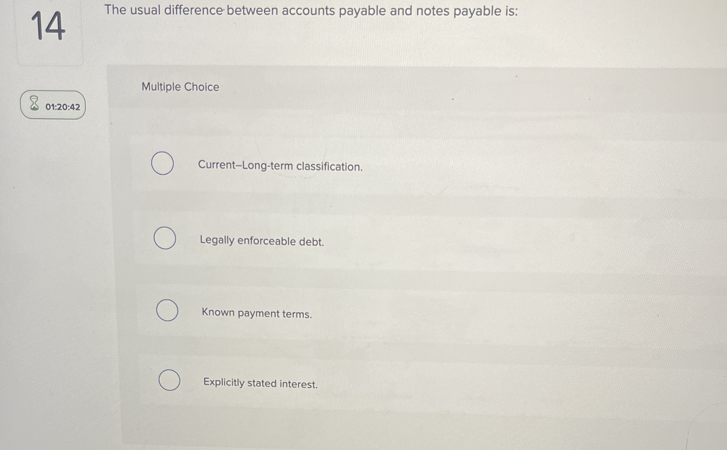 1 4 The usual difference between accounts payable