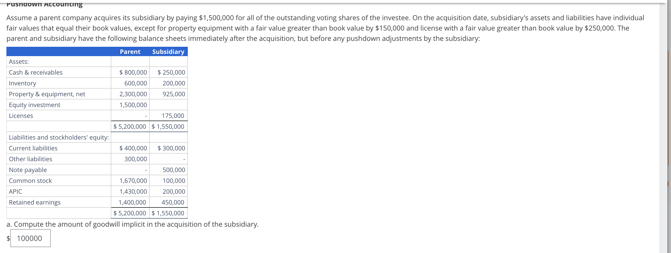 FILL OUT ALL PARTS! ( PART A - D ) Pushdown