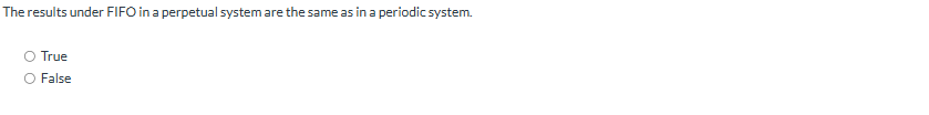 The results under FIFO in a perpetual system are