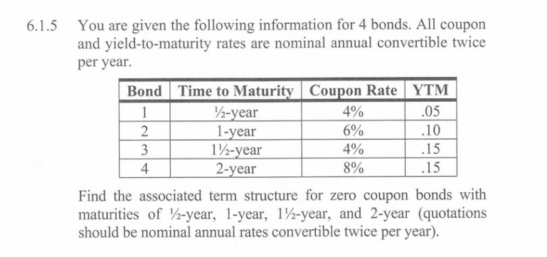 6 . 1 . 5 You are given the following information