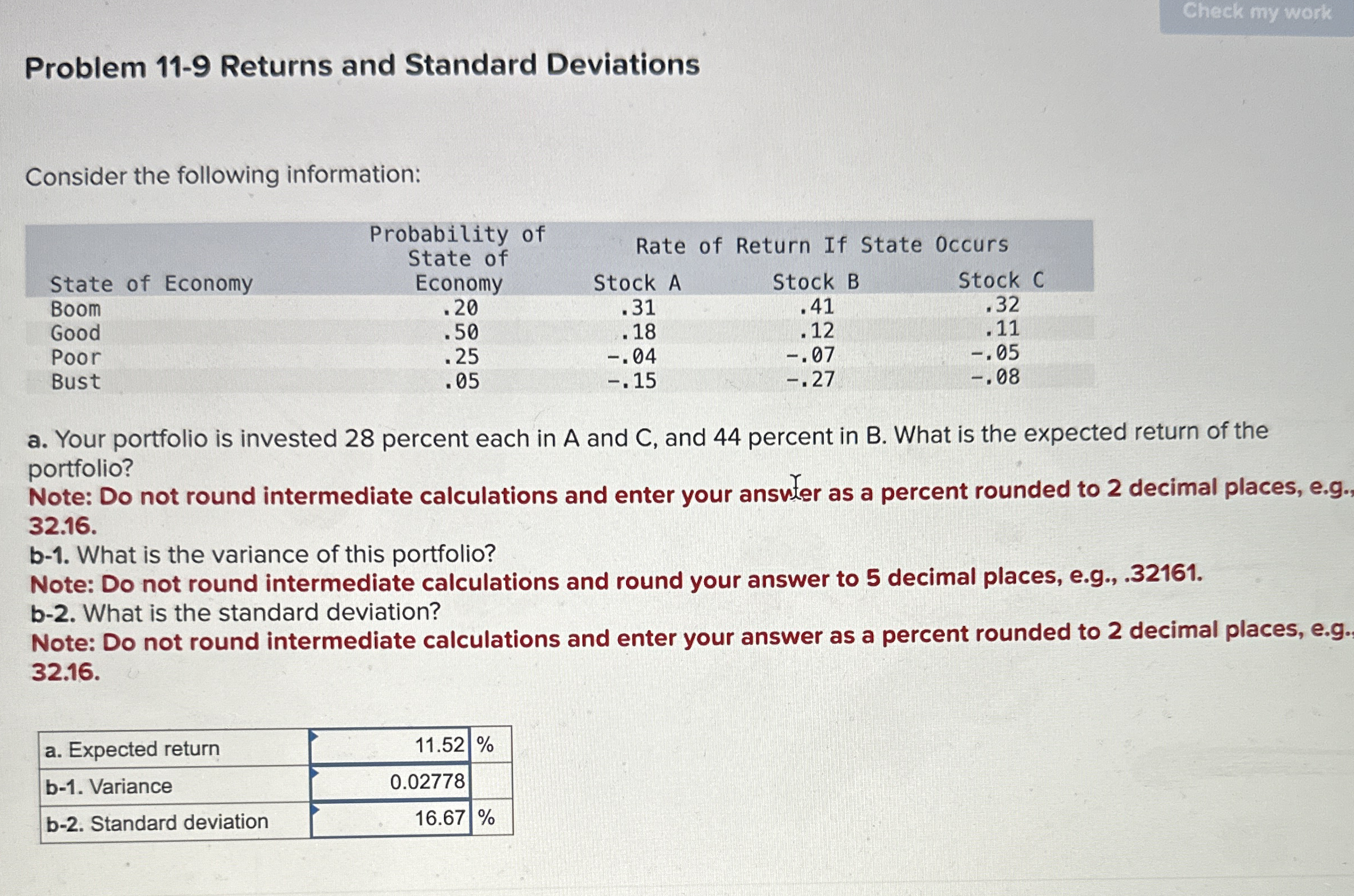 Check my work Problem 1 1 - 9 Returns and