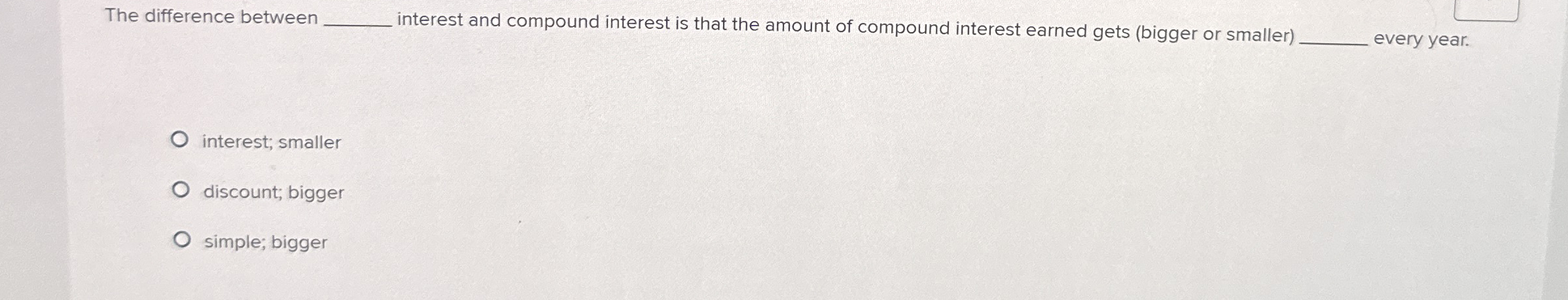 The difference between interest and compound