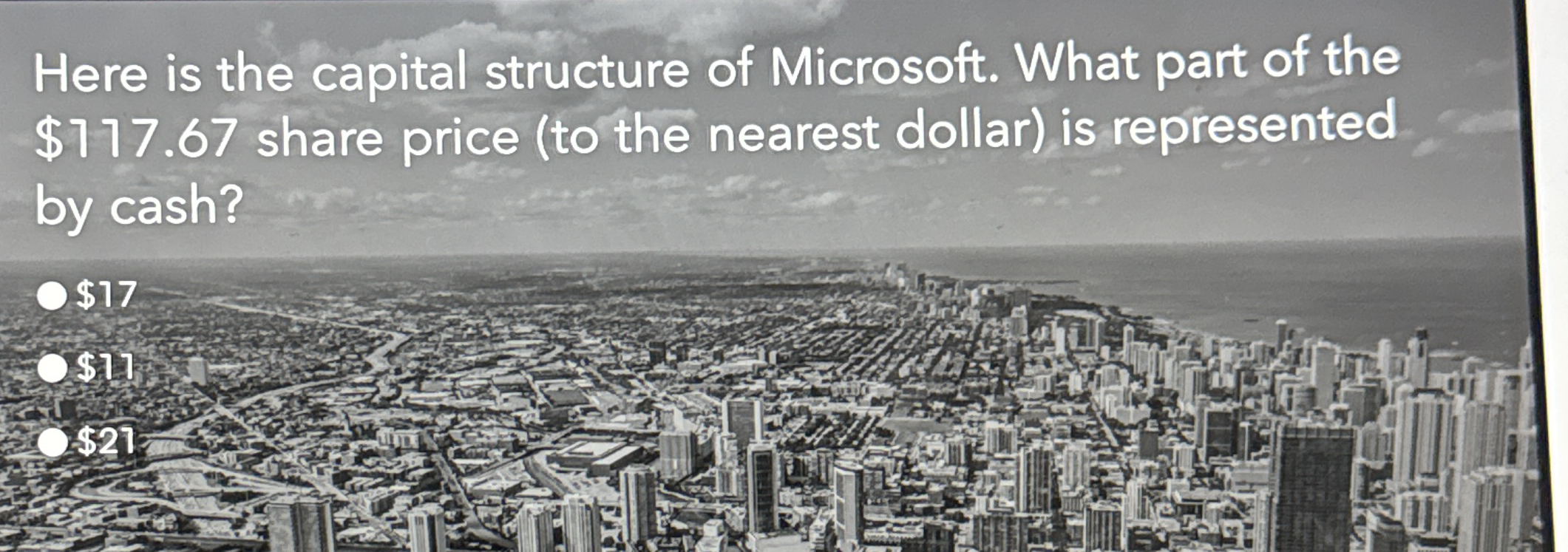 Here is the capital structure of Microsoft. What