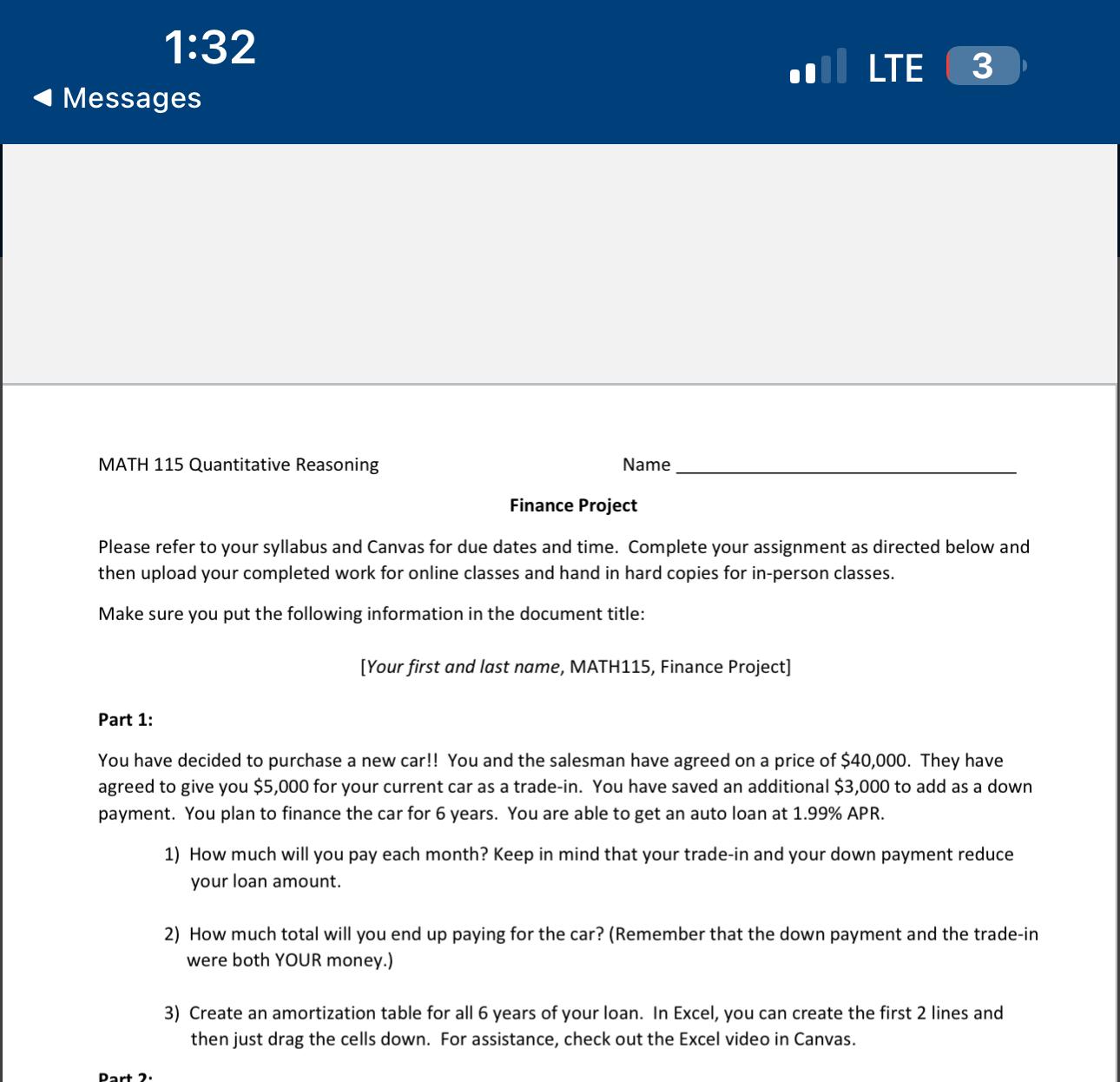 1 : 3 2 Messages MATH 1 1 5 Quantitative