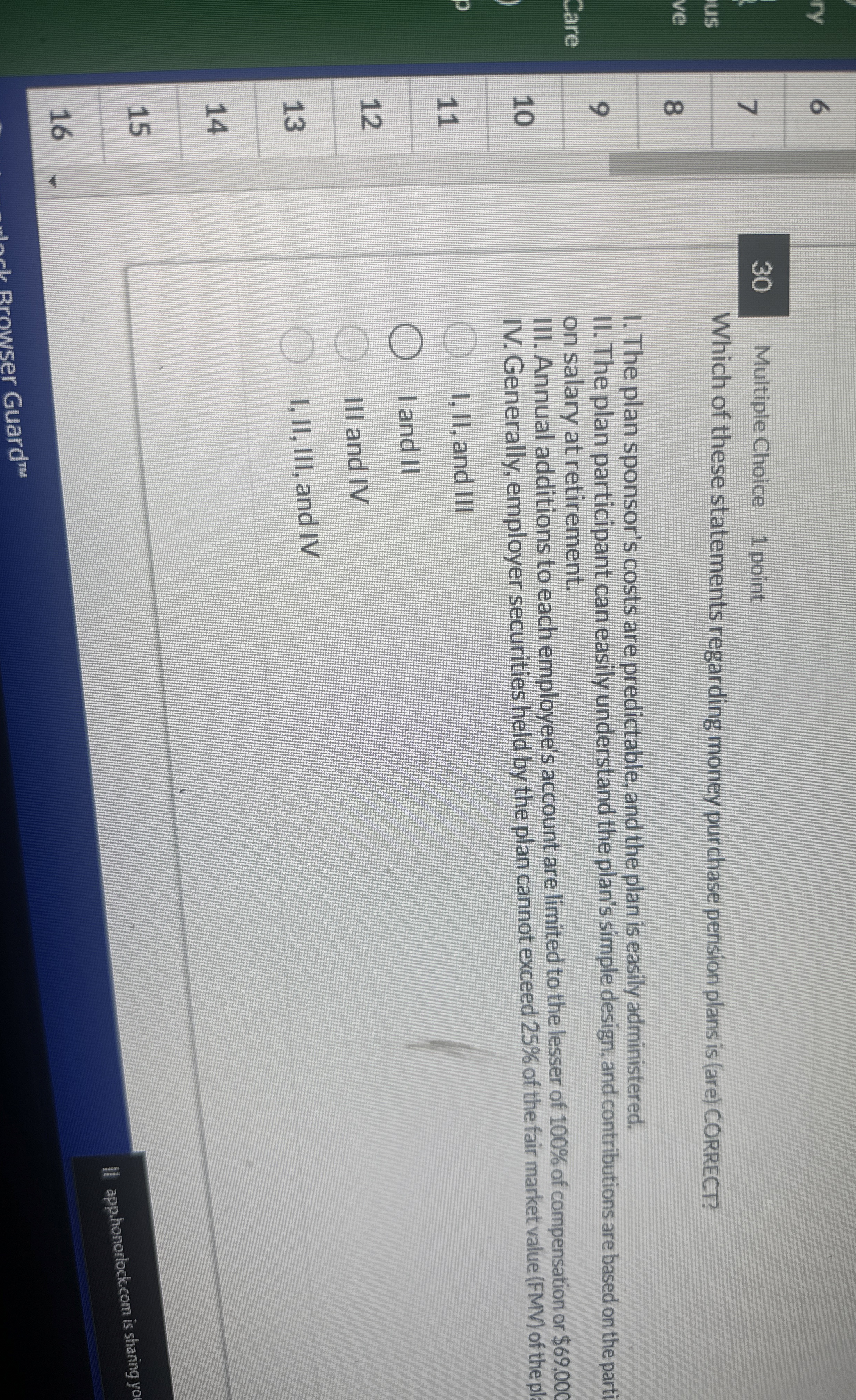 I only 1 6 Multiple Choice 1 point Target benefit