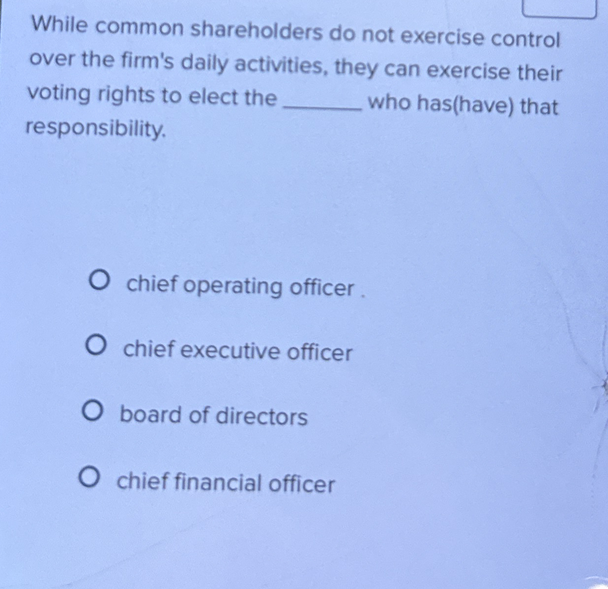 While common shareholders do not exercise control