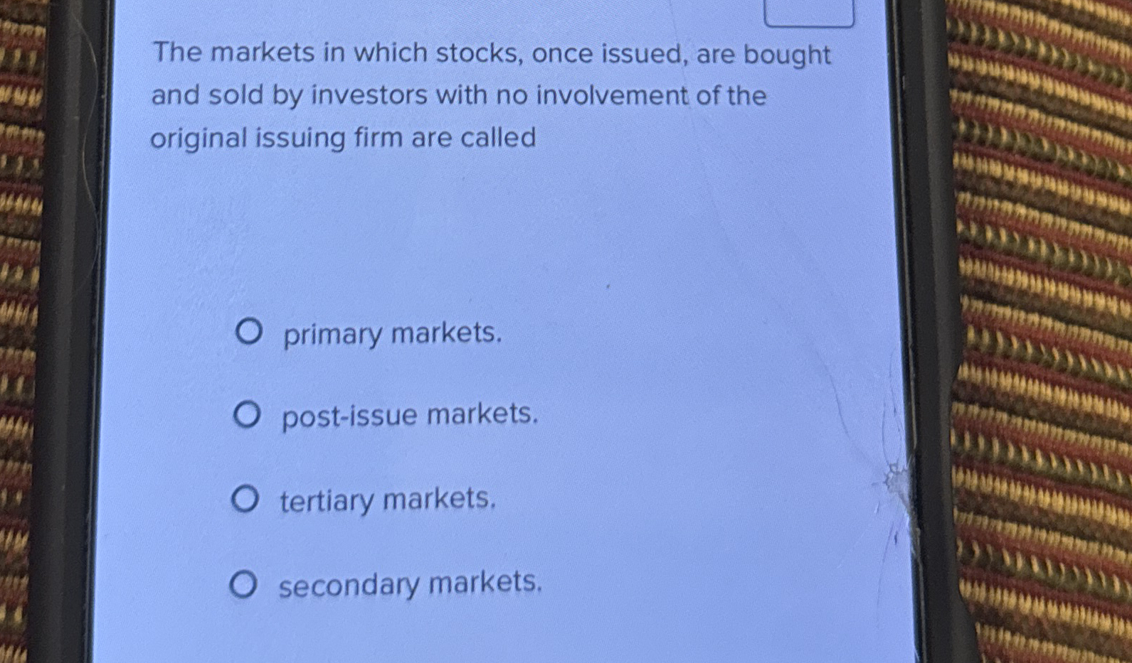 The markets in which stocks, once issued, are