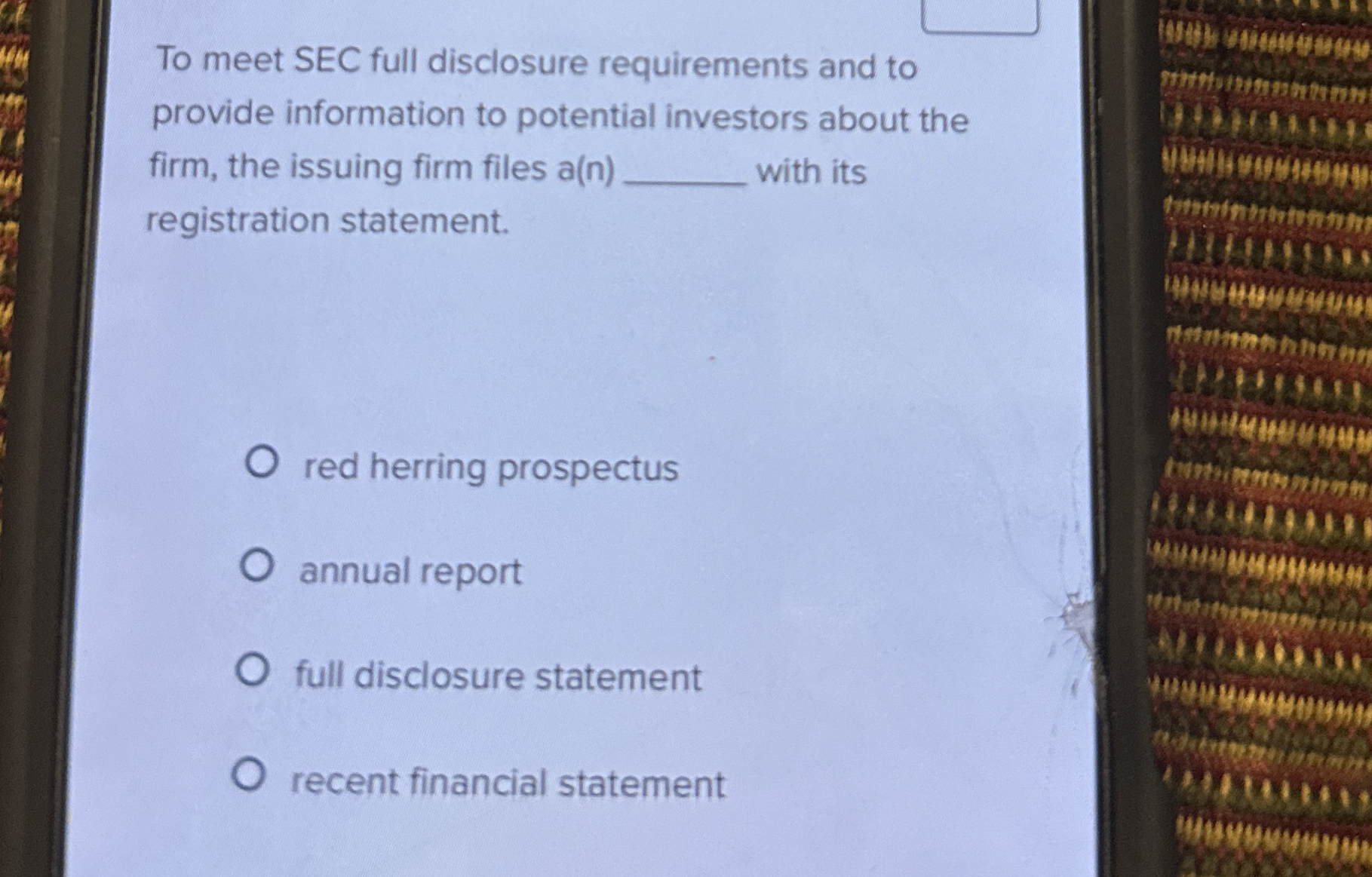 To meet SEC full disclosure requirements and to