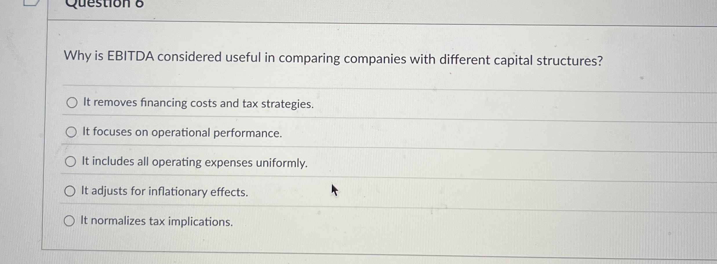 Why is EBITDA considered useful in comparing
