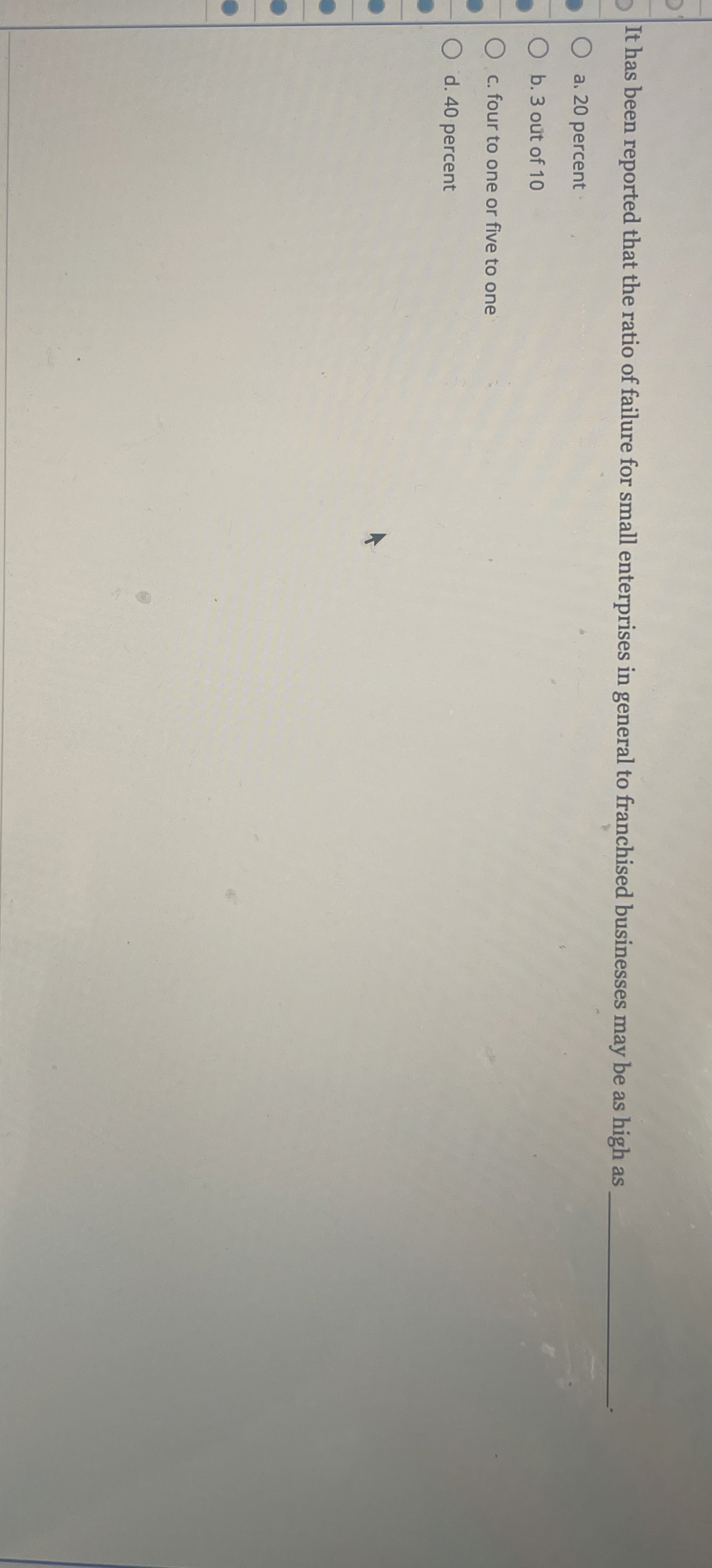 It has been reported that the ratio of failure