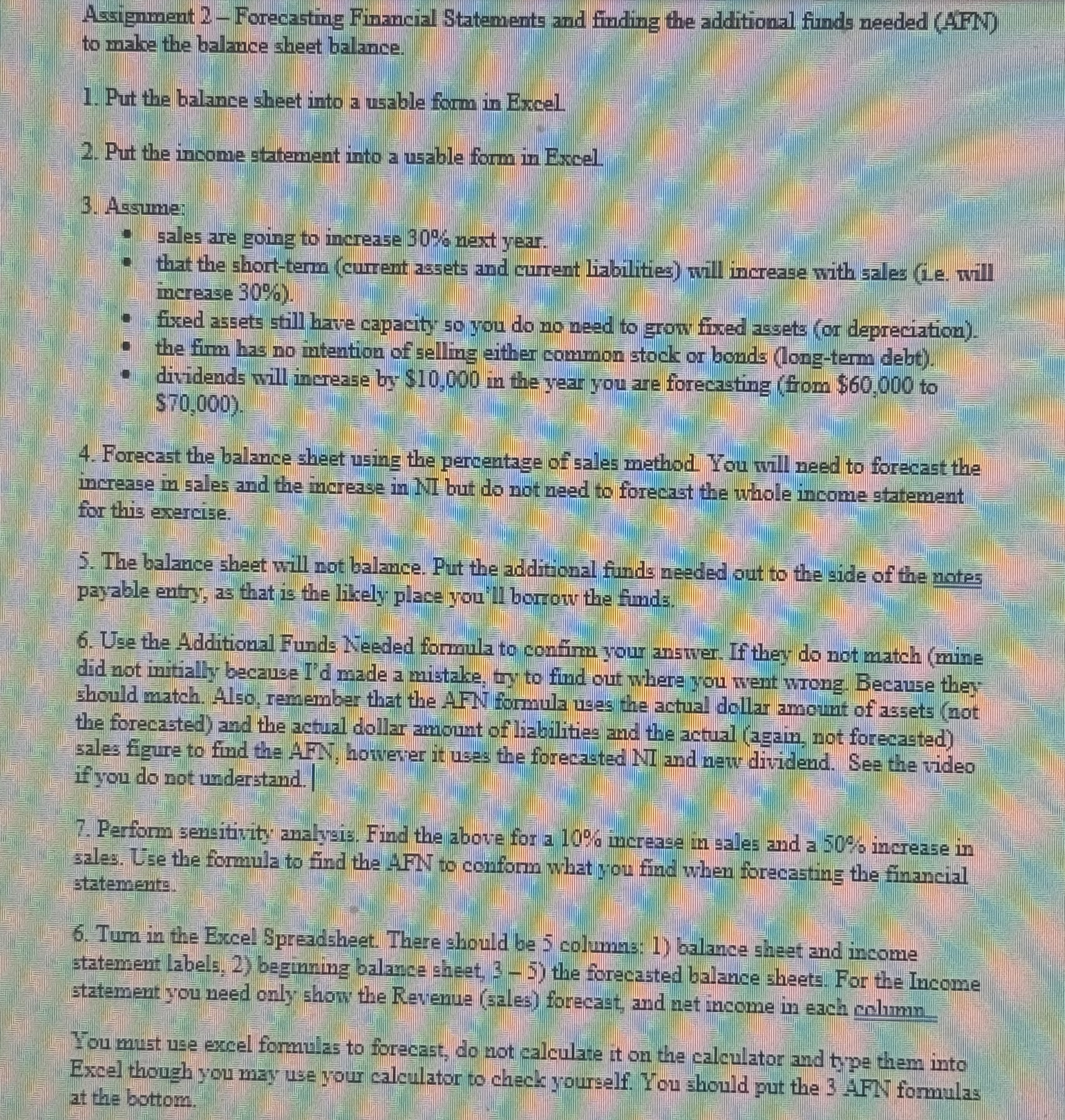 Assignment 2 - Forecasting Financial Statements