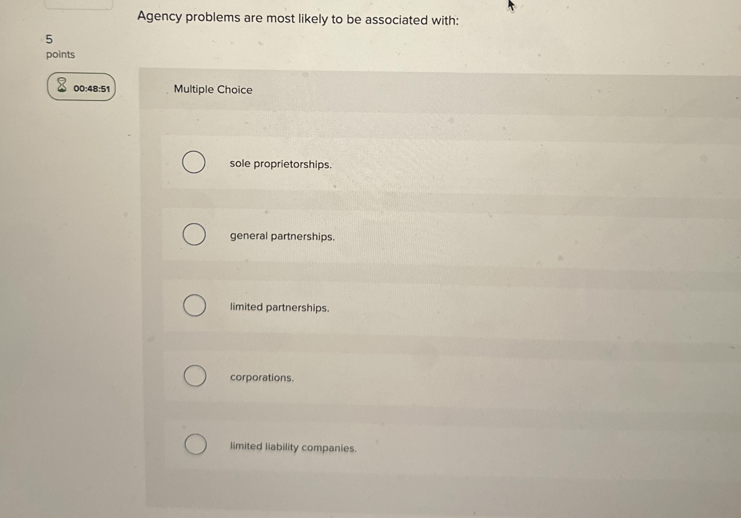Agency problems are most likely to be associated